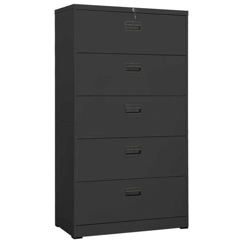 Archiefkast 90x46x164 cm staal antracietkleurig MeubelReus