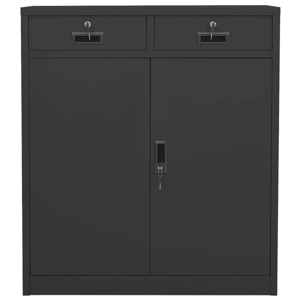 Kantoorkast 90x40x102 cm staal antracietkleurig MeubelReus
