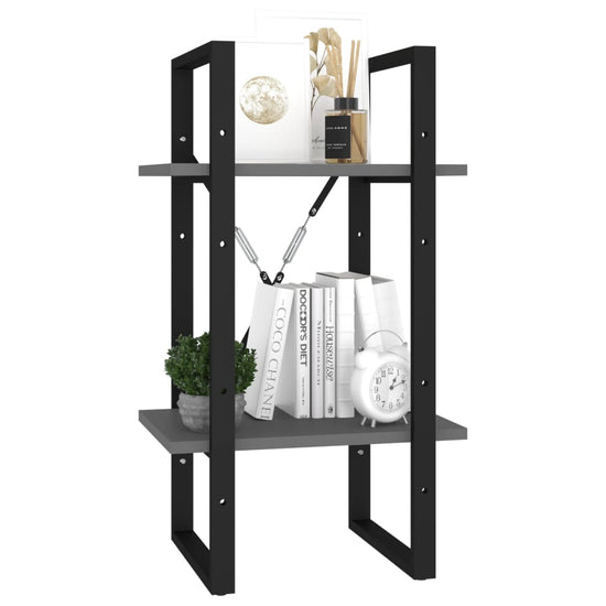 Boekenkast met 2 schappen 40x30x70 cm spaanplaat grijs MeubelReus
