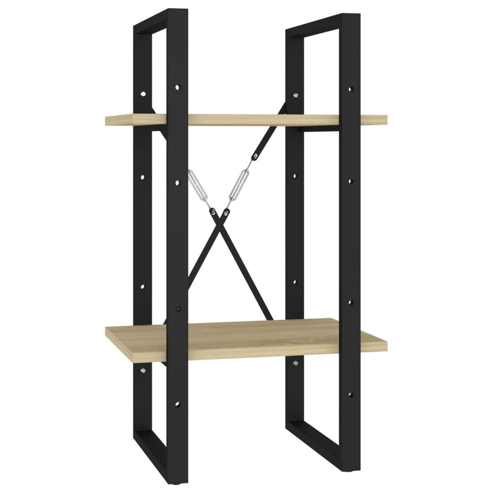 Boekenkast met 2 schappen 40x30x70 cm spaanplaat sonoma eiken MeubelReus