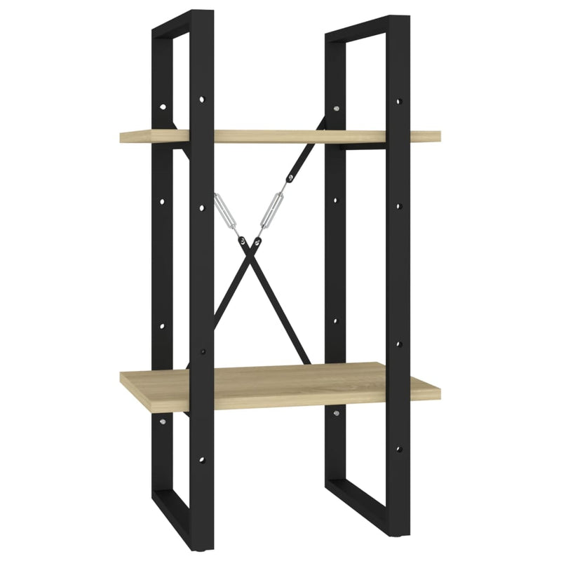 Boekenkast met 2 schappen 40x30x70 cm spaanplaat sonoma eiken MeubelReus