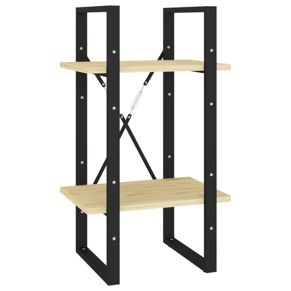 Boekenkast met 2 schappen 40x30x70 cm massief grenenhout MeubelReus