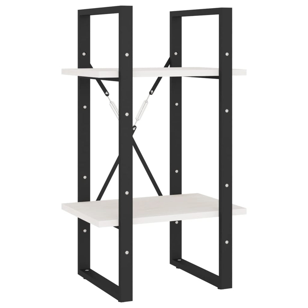 Boekenkast met 2 schappen 40x30x70 cm massief grenenhout wit MeubelReus