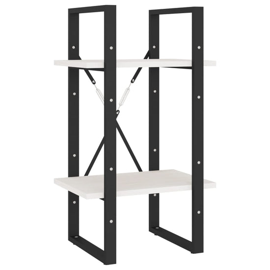 Boekenkast met 2 schappen 40x30x70 cm massief grenenhout wit MeubelReus