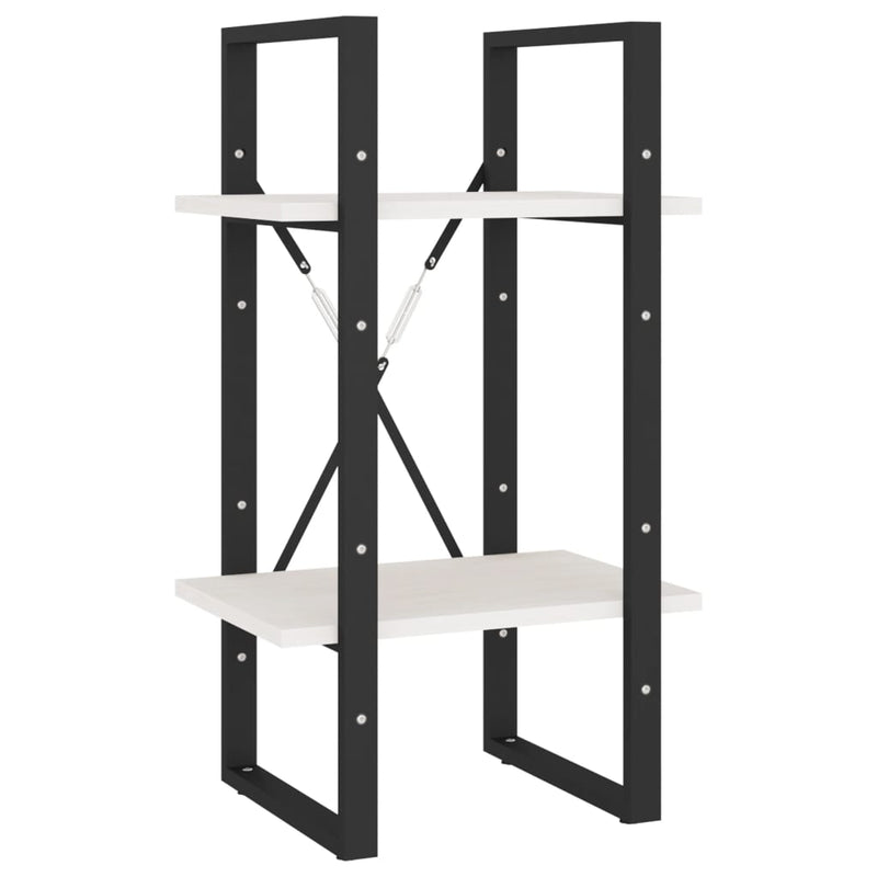 Boekenkast met 2 schappen 40x30x70 cm massief grenenhout wit MeubelReus
