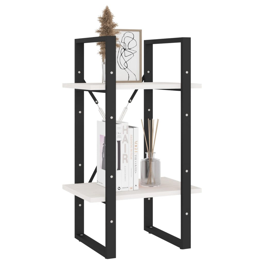 Boekenkast met 2 schappen 40x30x70 cm massief grenenhout wit MeubelReus
