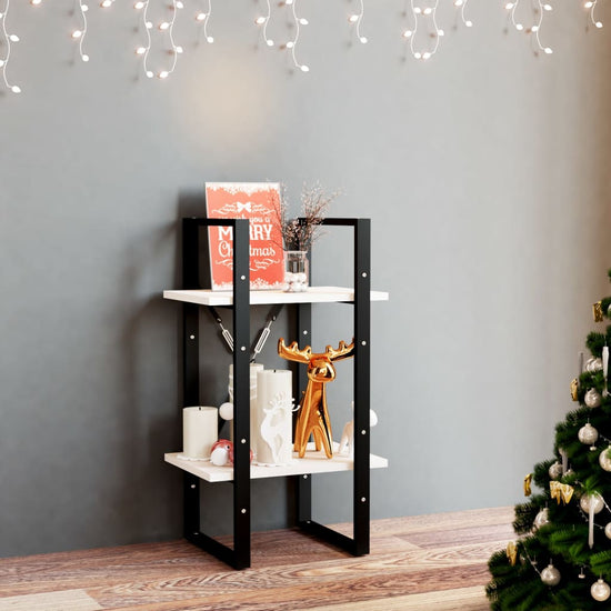 Boekenkast met 2 schappen 40x30x70 cm massief grenenhout wit MeubelReus