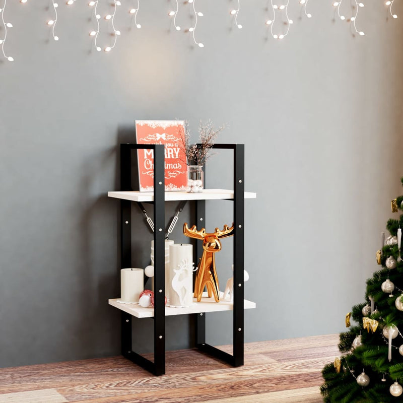 Boekenkast met 2 schappen 40x30x70 cm massief grenenhout wit MeubelReus