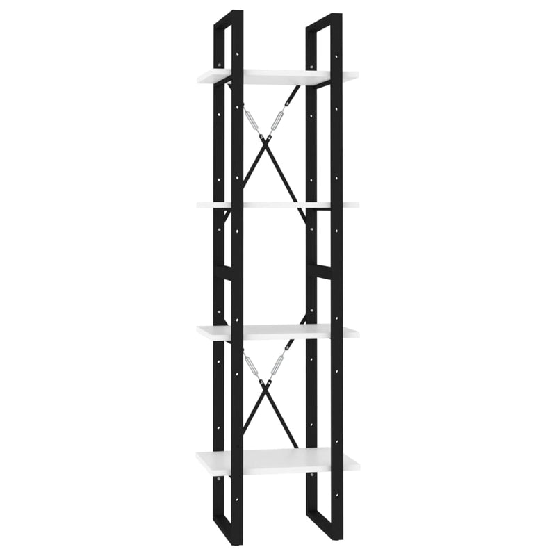 Boekenkast met 4 schappen 40x30x140 cm bewerkt hout wit MeubelReus