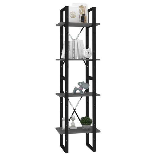 Boekenkast met 4 schappen 40x30x140 cm spaanplaat grijs MeubelReus