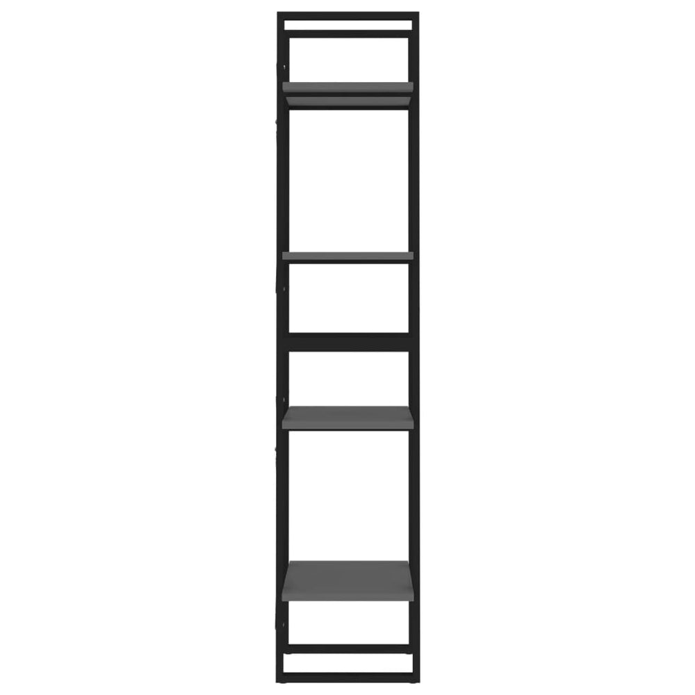 Boekenkast met 4 schappen 40x30x140 cm spaanplaat grijs MeubelReus