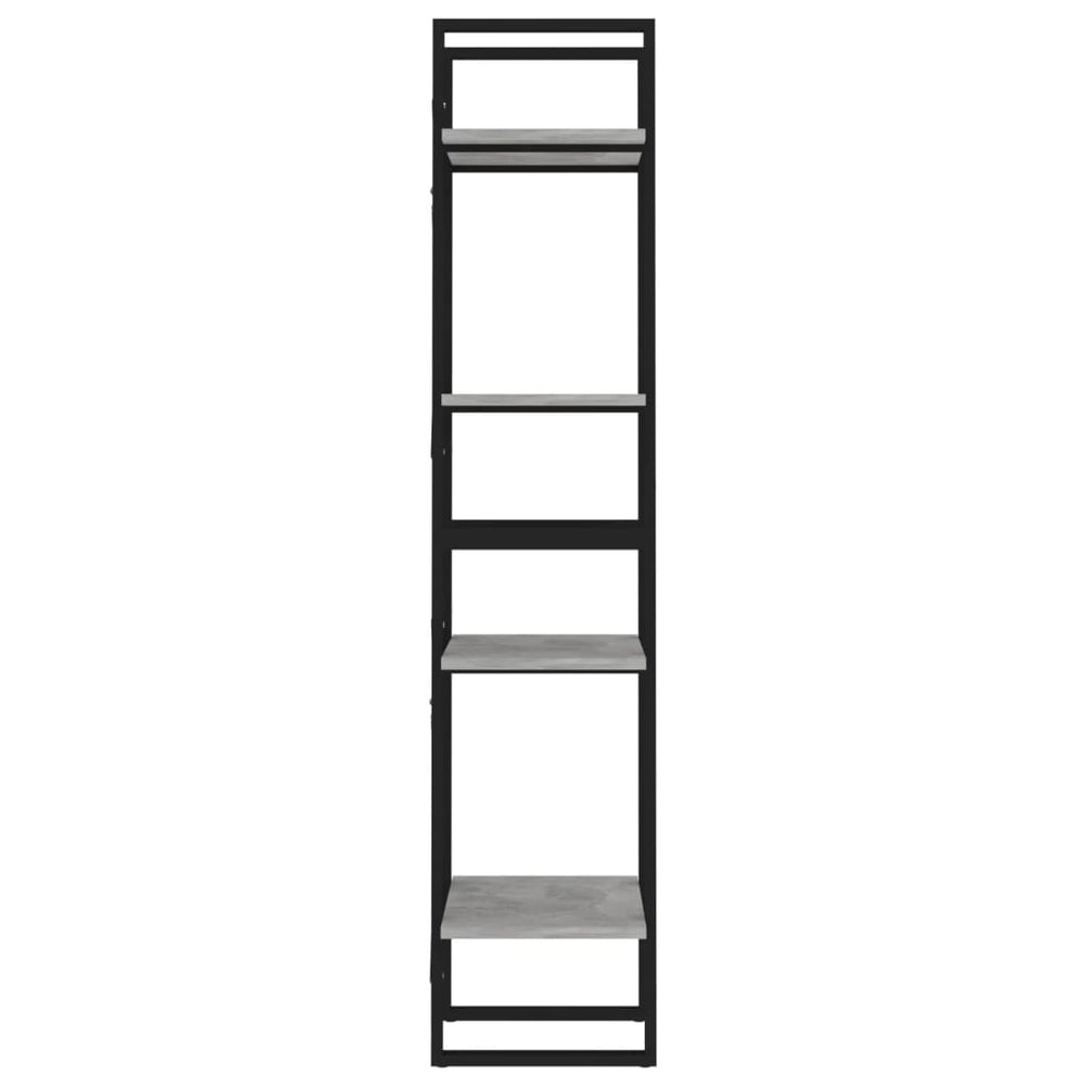 Boekenkast met 4 schappen 40x30x140 cm spaanplaat betongrijs MeubelReus