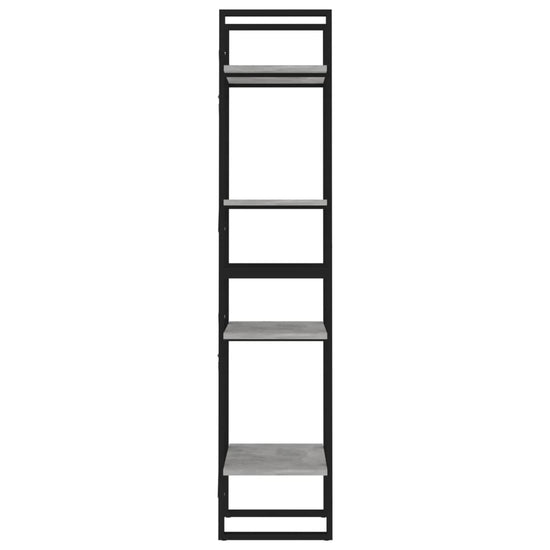 Boekenkast met 4 schappen 40x30x140 cm spaanplaat betongrijs MeubelReus