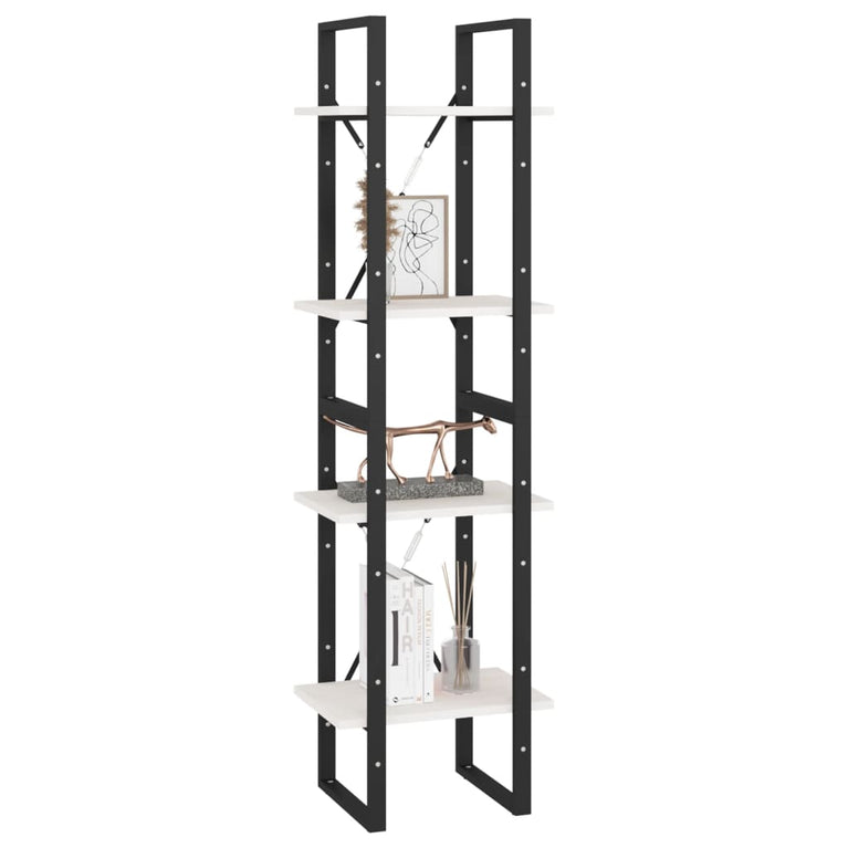Boekenkast met 4 schappen 40x30x140 cm massief grenenhout MeubelReus