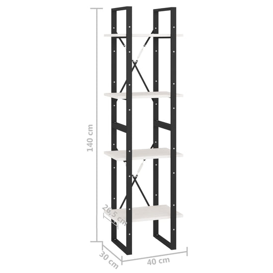 Boekenkast met 4 schappen 40x30x140 cm massief grenenhout MeubelReus