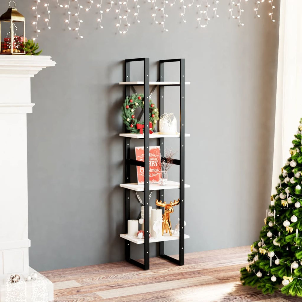 Boekenkast met 4 schappen 40x30x140 cm massief grenenhout MeubelReus