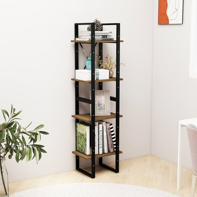Boekenkast met 4 schappen 40x30x140 cm massief grenenhout MeubelReus