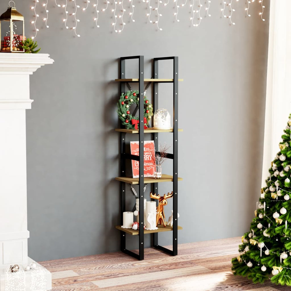 Boekenkast met 4 schappen 40x30x140 cm massief grenenhout MeubelReus