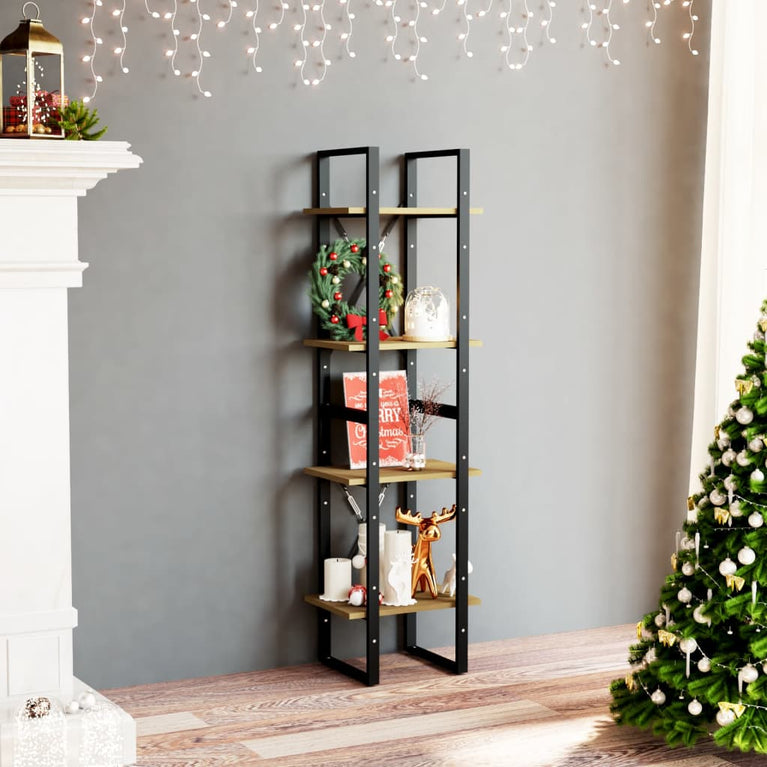 Boekenkast met 4 schappen 40x30x140 cm massief grenenhout MeubelReus