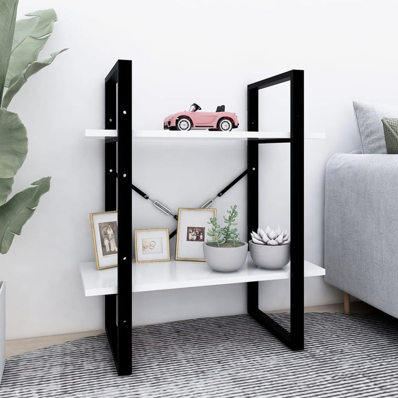 Boekenkast met 2 schappen 60x30x70 cm spaanplaat wit MeubelReus