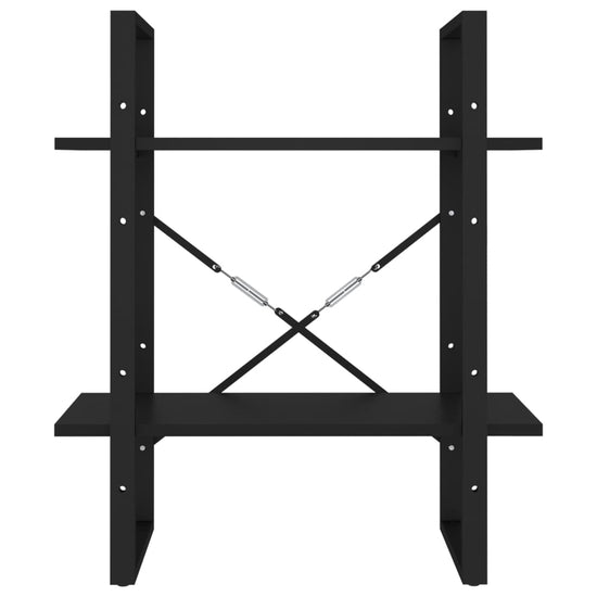 Boekenkast met 2 schappen 60x30x70 cm spaanplaat zwart MeubelReus