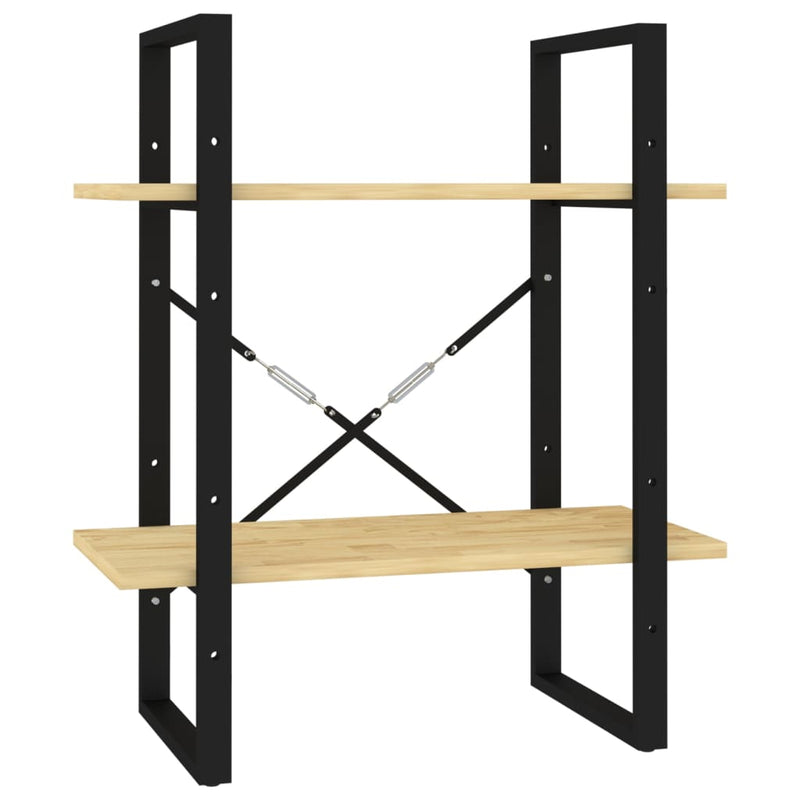 Boekenkast met 2 schappen 60x30x70 cm massief grenenhout MeubelReus