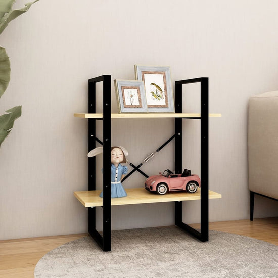 Boekenkast met 2 schappen 60x30x70 cm massief grenenhout MeubelReus