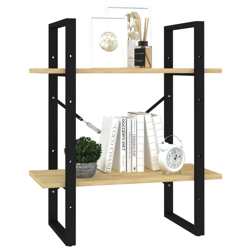 Boekenkast met 2 schappen 60x30x70 cm massief grenenhout MeubelReus