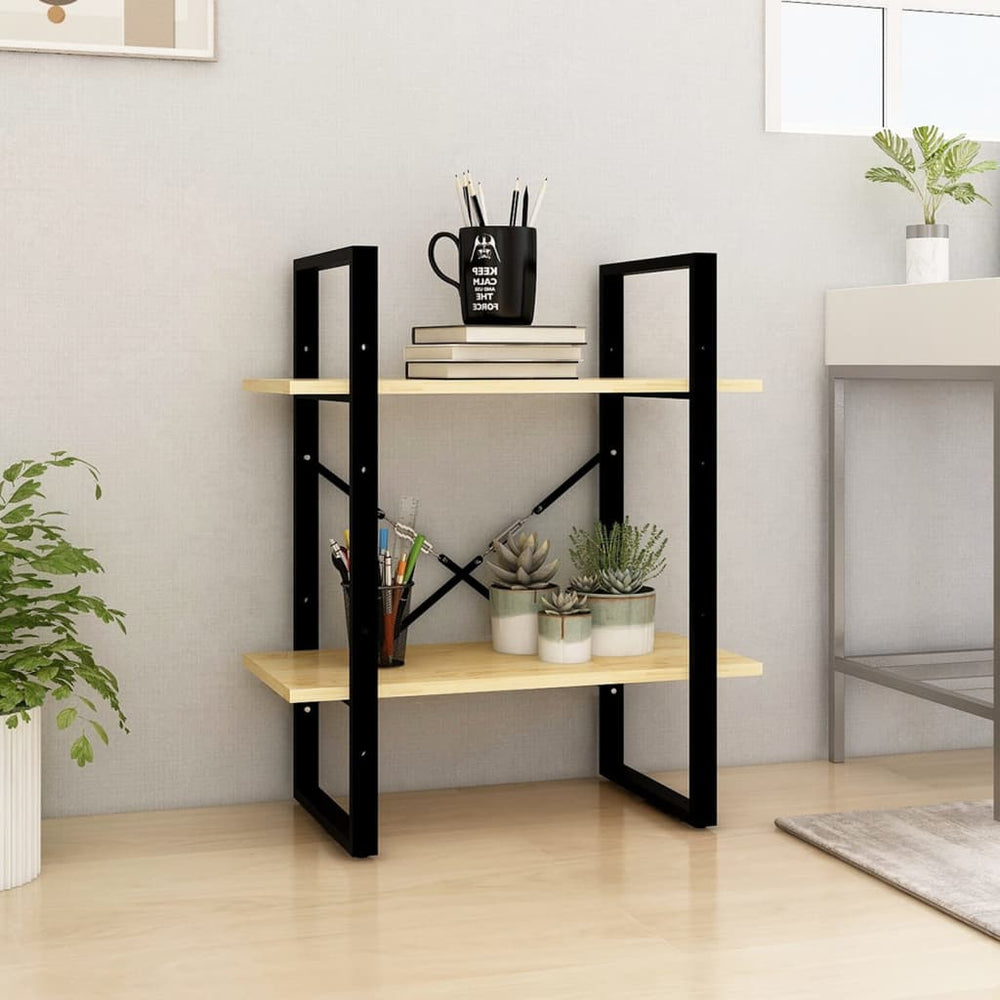 Boekenkast met 2 schappen 60x30x70 cm massief grenenhout MeubelReus
