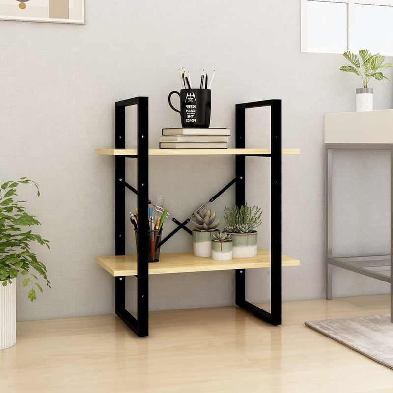 Boekenkast met 2 schappen 60x30x70 cm massief grenenhout MeubelReus