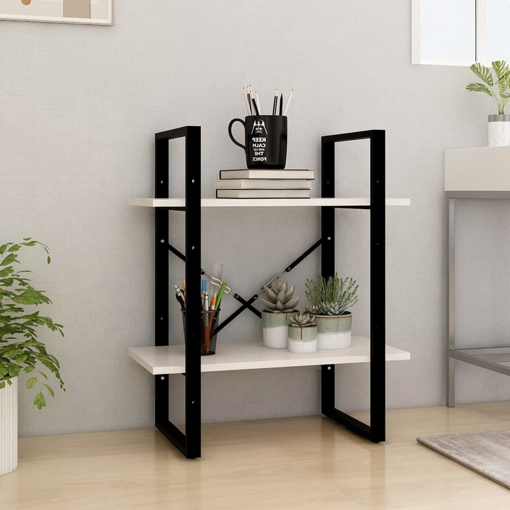 Boekenkast met 2 schappen 40x30x70 cm massief grenenhout wit MeubelReus