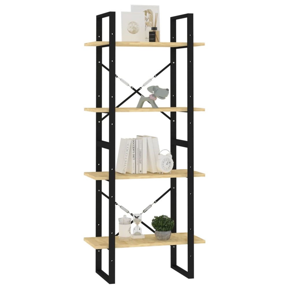 Boekenkast met 4 schappen 60x30x140 cm massief grenenhout MeubelReus