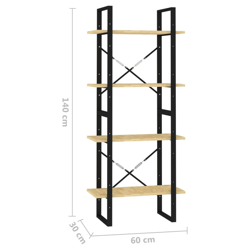 Boekenkast met 4 schappen 60x30x140 cm massief grenenhout MeubelReus