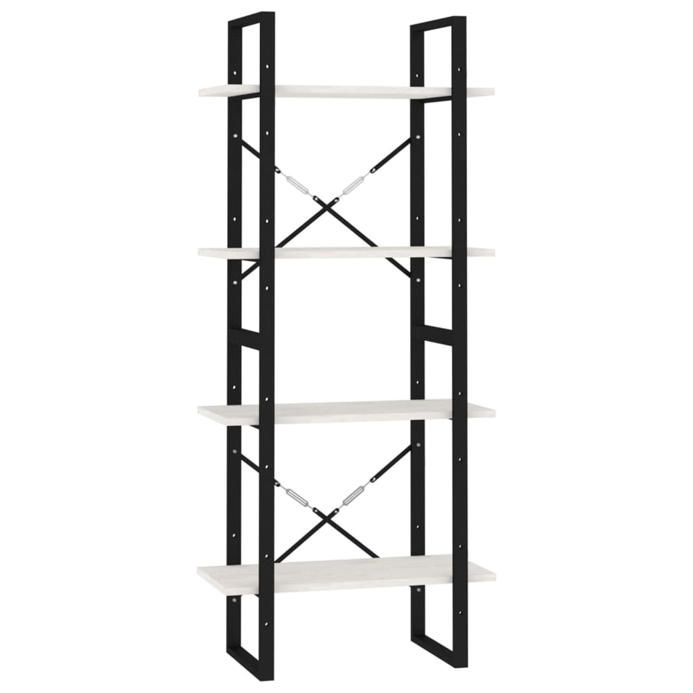 Boekenkast met 4 schappen 60x30x140 cm massief grenenhout wit MeubelReus