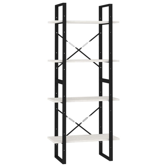 Boekenkast met 4 schappen 60x30x140 cm massief grenenhout wit MeubelReus