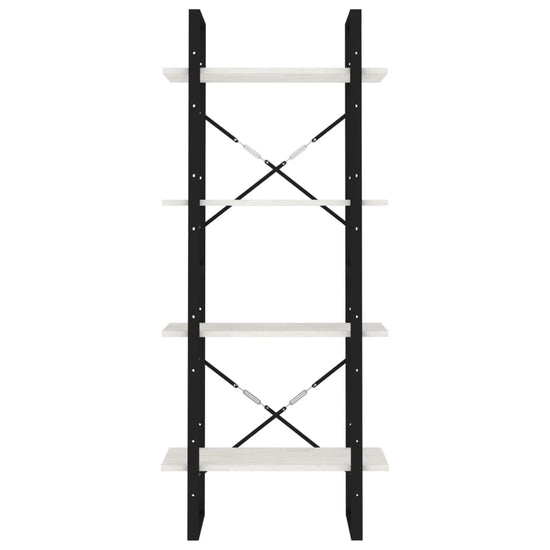 Boekenkast met 4 schappen 60x30x140 cm massief grenenhout wit MeubelReus