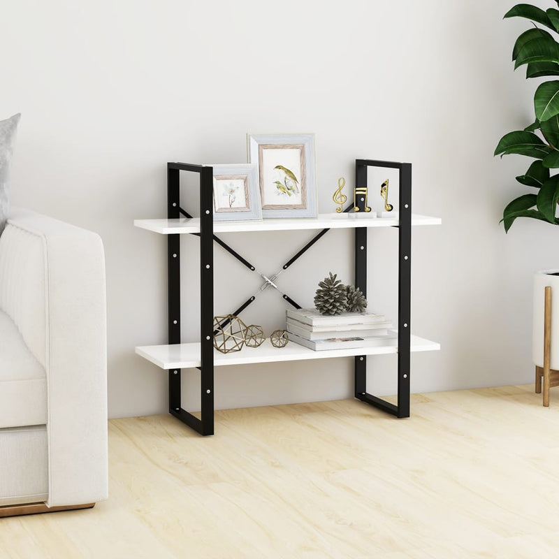 Boekenkast met 2 schappen 80x30x70 cm spaanplaat wit MeubelReus