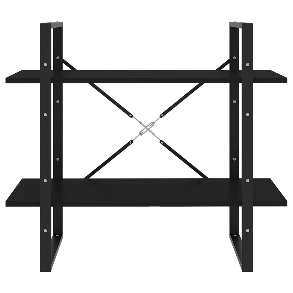 Boekenkast met 2 schappen 80x30x70 cm spaanplaat zwart MeubelReus