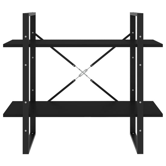 Boekenkast met 2 schappen 80x30x70 cm spaanplaat zwart MeubelReus
