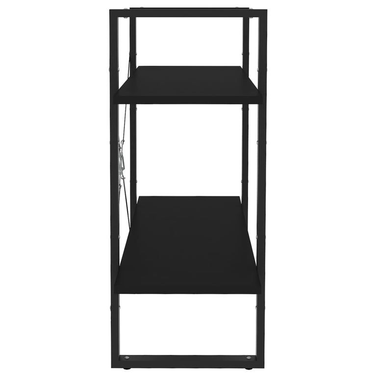 Boekenkast met 2 schappen 80x30x70 cm spaanplaat zwart MeubelReus
