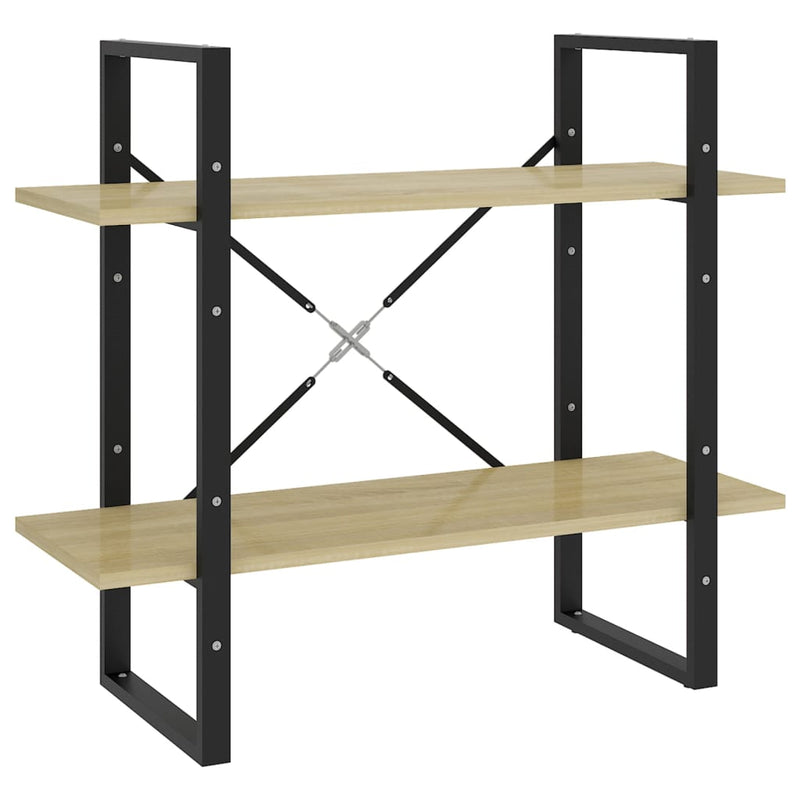 Boekenkast met 2 schappen 80x30x70 cm spaanplaat sonoma eiken MeubelReus