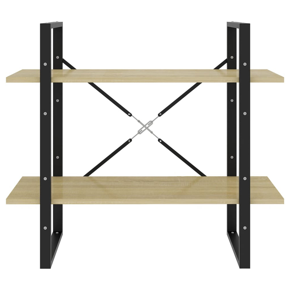 Boekenkast met 2 schappen 80x30x70 cm spaanplaat sonoma eiken MeubelReus