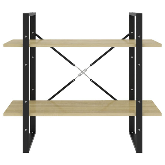 Boekenkast met 2 schappen 80x30x70 cm spaanplaat sonoma eiken MeubelReus