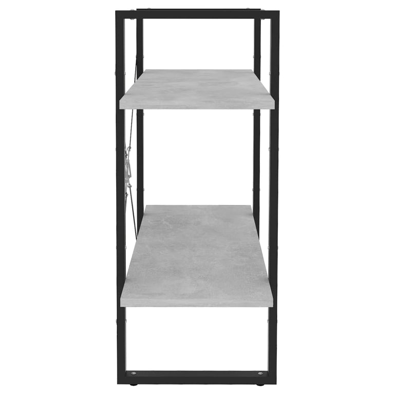 Boekenkast met 2 schappen 80x30x70 cm spaanplaat betongrijs MeubelReus