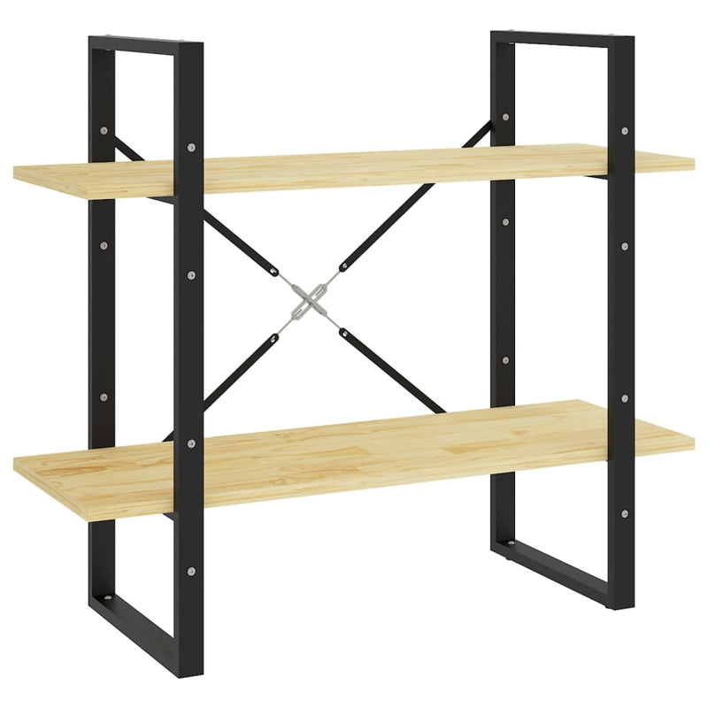 Boekenkast met 2 schappen 80x30x70 cm massief grenenhout MeubelReus