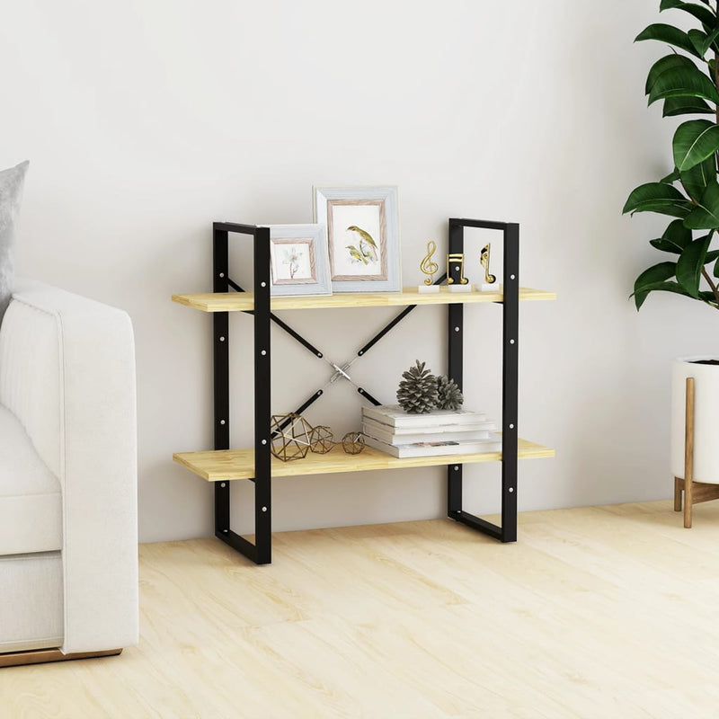 Boekenkast met 2 schappen 80x30x70 cm massief grenenhout MeubelReus