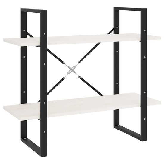 Boekenkast met 2 schappen 80x30x70 cm massief grenenhout wit MeubelReus