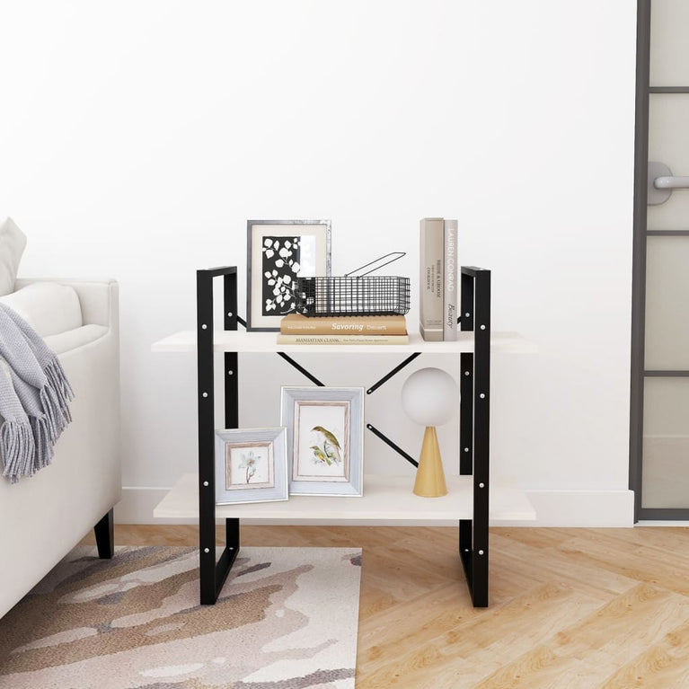 Boekenkast met 2 schappen 80x30x70 cm massief grenenhout wit MeubelReus