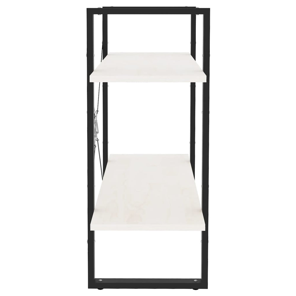 Boekenkast met 2 schappen 80x30x70 cm massief grenenhout wit MeubelReus