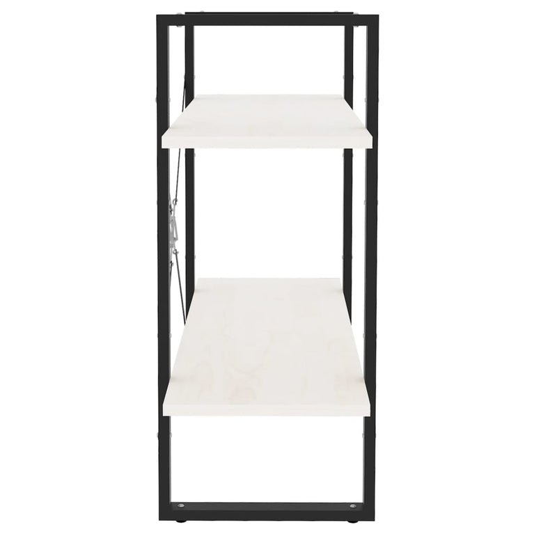 Boekenkast met 2 schappen 80x30x70 cm massief grenenhout wit MeubelReus